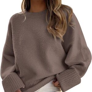 Women's Oversized Sweaters Fuzzy Chunky Warm Pullover Sweater
